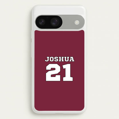Burgundy - Personalised Football  - Football Phone Case for Google Pixel 9 / 9 Pro