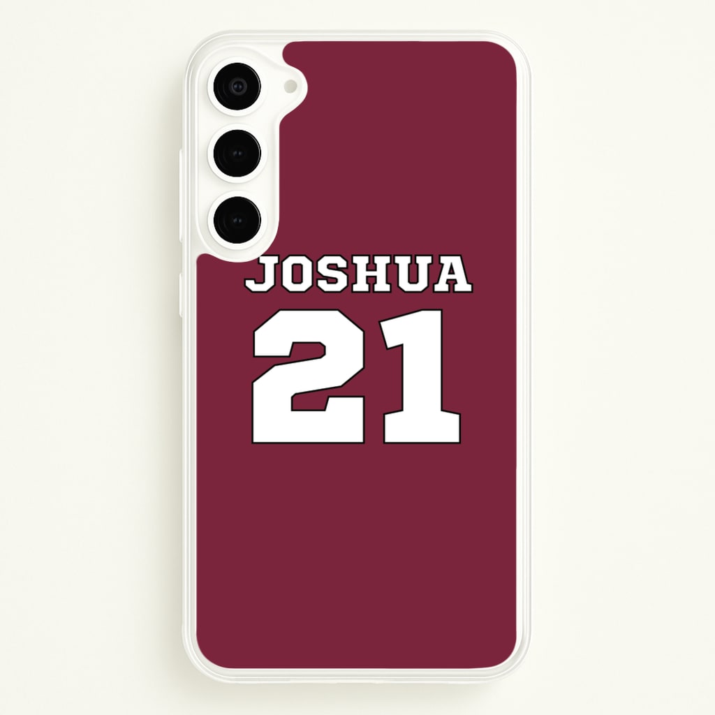 Burgundy - Personalised Football  - Football Phone Case for Galaxy S23