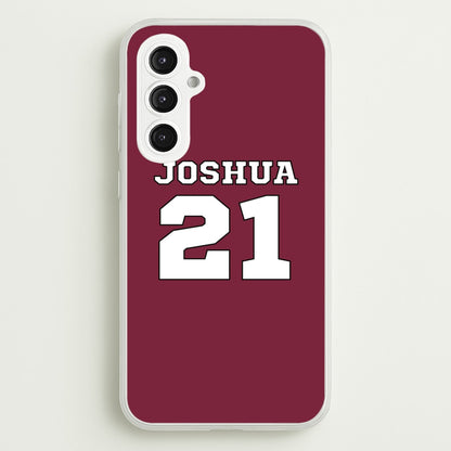 Burgundy - Personalised Football  - Football Phone Case for Galaxy S23FE