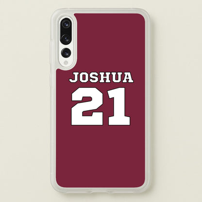 Burgundy - Personalised Football  - Football Phone Case for Huawei P20 Pro