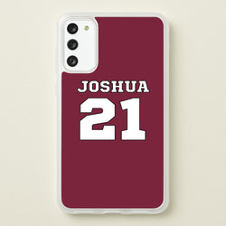 Burgundy - Personalised Football  - Football Phone Case for Galaxy S20FE