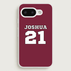 Burgundy - Personalised Football  - Football Phone Case for Google Pixel 9a