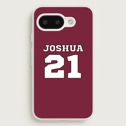 Burgundy - Personalised Football  - Football Phone Case for Google Pixel 9a