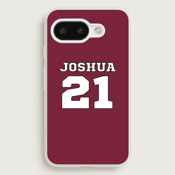 Burgundy - Personalised Football  - Football Phone Case for Google Pixel 9a