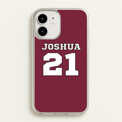 Burgundy - Personalised Football  - Football Phone Case for iPhone 12 / 12 Pro