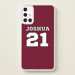 Burgundy - Personalised Football  - Football Phone Case for Galaxy A71