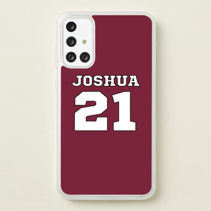 Burgundy - Personalised Football  - Football Phone Case for Galaxy A71
