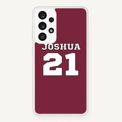 Burgundy - Personalised Football  - Football Phone Case for Galaxy A53
