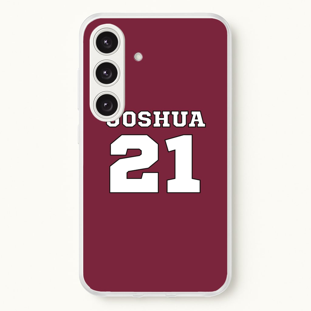 Burgundy - Personalised Football  - Football Phone Case for Galaxy S24