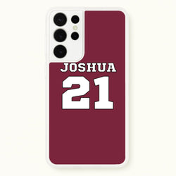 Burgundy - Personalised Football  - Football Phone Case for Galaxy S21 Ultra