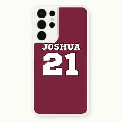Burgundy - Personalised Football  - Football Phone Case for Galaxy S21 Ultra
