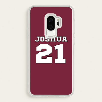 Burgundy - Personalised Football  - Football Phone Case for Galaxy S9 Plus