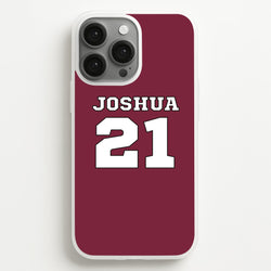 Burgundy - Personalised Football  - Football Phone Case for iPhone 13 Pro Max
