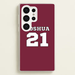 Burgundy - Personalised Football  - Football Phone Case for Galaxy S25 Ultra