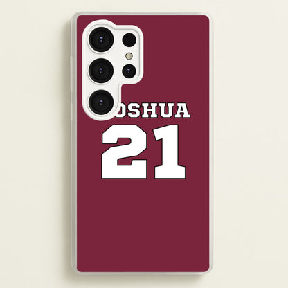 Burgundy - Personalised Football  - Football Phone Case for Galaxy S25 Ultra