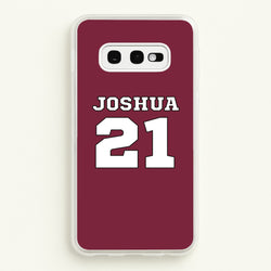 Burgundy - Personalised Football  - Football Phone Case for Galaxy S10e