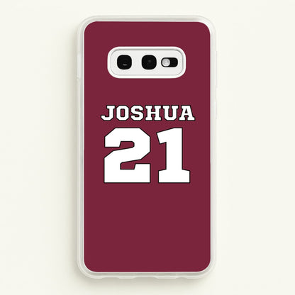 Burgundy - Personalised Football  - Football Phone Case for Galaxy S10e