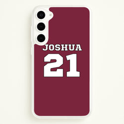 Burgundy - Personalised Football  - Football Phone Case for Galaxy S23 Plus