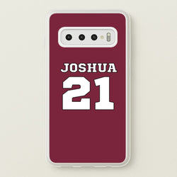 Burgundy - Personalised Football  - Football Phone Case for Galaxy S10 Plus