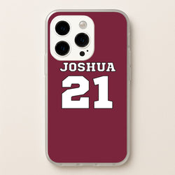 Burgundy - Personalised Football  - Football Phone Case for iPhone 15 Pro