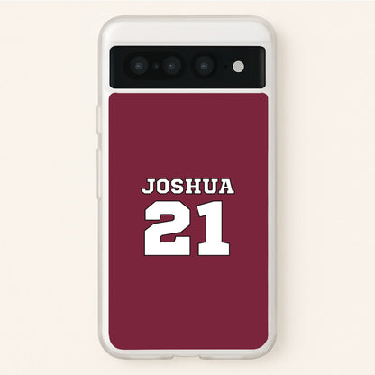 Burgundy - Personalised Football  - Football Phone Case for Google Pixel 7 Pro