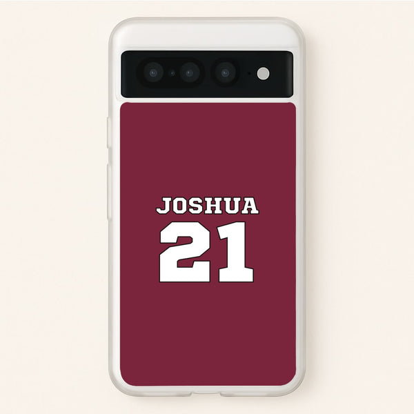 Burgundy - Personalised Football  - Football Phone Case for Google Pixel 7 Pro