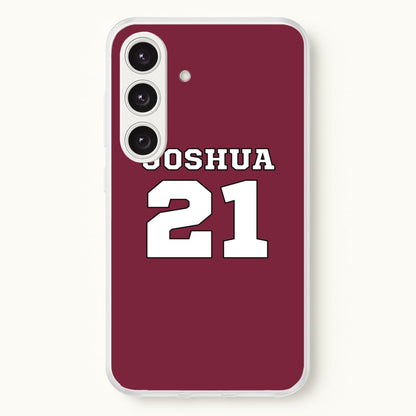 Burgundy - Personalised Football  - Football Phone Case for Galaxy S25