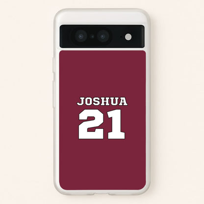 Burgundy - Personalised Football  - Football Phone Case for Google Pixel 8