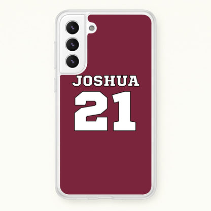 Burgundy - Personalised Football  - Football Phone Case for Galaxy S21 Plus