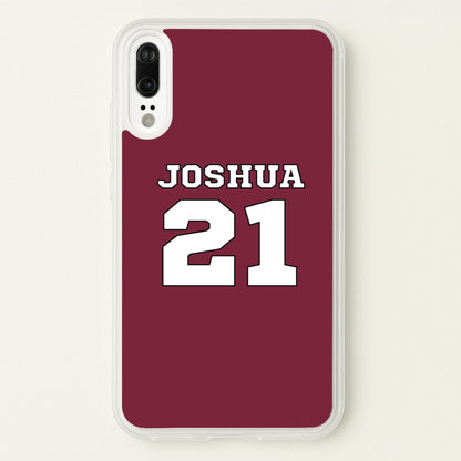 Burgundy - Personalised Football  - Football Phone Case for Huawei P20