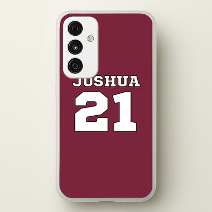 Burgundy - Personalised Football  - Football Phone Case for Galaxy A55