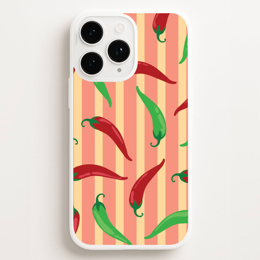 Chilis With Stripes Pattern Phone Case