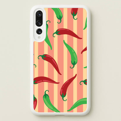 Chilis With Stripes Pattern  - Food Patterns Phone Case for Huawei P20 Pro