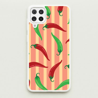 Chilis With Stripes Pattern  - Food Patterns Phone Case for Galaxy A12