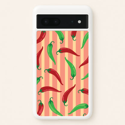 Chilis With Stripes Pattern  - Food Patterns Phone Case for Google Pixel 7