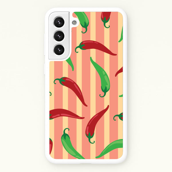 Chilis With Stripes Pattern  - Food Patterns Phone Case for Galaxy S21