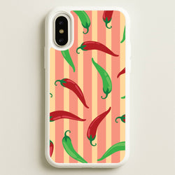 Chilis With Stripes Pattern  - Food Patterns Phone Case for iPhone X / XS