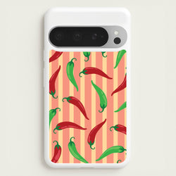 Chilis With Stripes Pattern  - Food Patterns Phone Case for Google Pixel 9 Pro XL