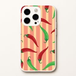Chilis With Stripes Pattern  - Food Patterns Phone Case for iPhone 15 Pro