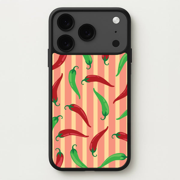 Chilis With Stripes Pattern Phone Case for iPhone 17 Pro Max