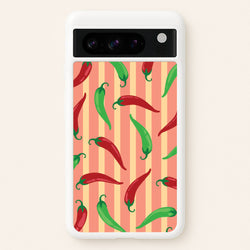 Chilis With Stripes Pattern  - Food Patterns Phone Case for Google Pixel 8 Pro