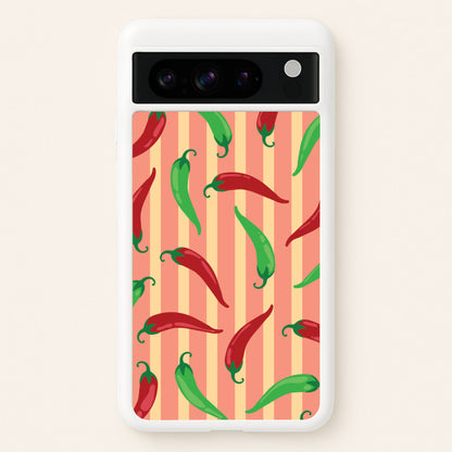Chilis With Stripes Pattern  - Food Patterns Phone Case for Google Pixel 8 Pro