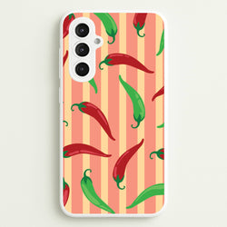 Chilis With Stripes Pattern  - Food Patterns Phone Case for Galaxy S23FE