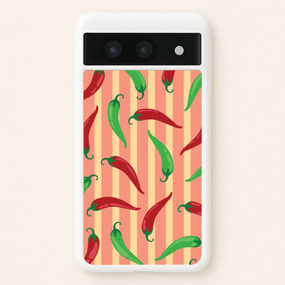 Chilis With Stripes Pattern  - Food Patterns Phone Case for Google Pixel 8a