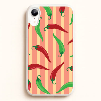 Chilis With Stripes Pattern  - Food Patterns Phone Case for iPhone XR