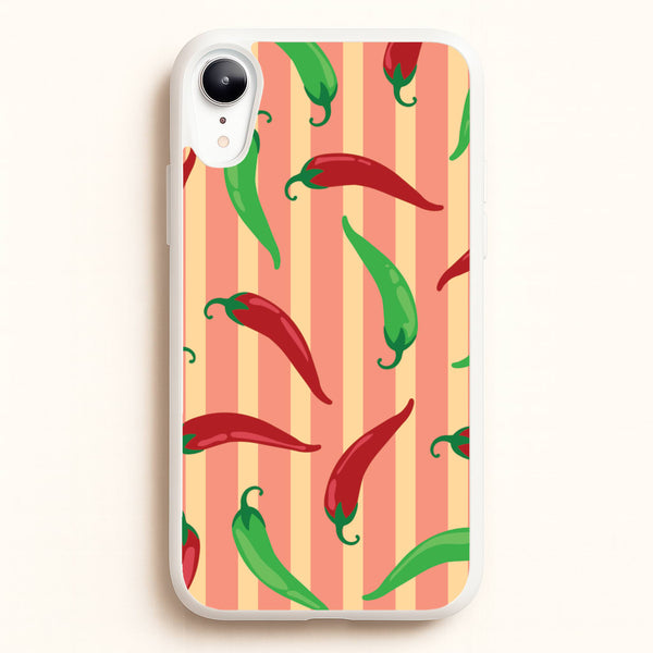 Chilis With Stripes Pattern  - Food Patterns Phone Case for iPhone XR