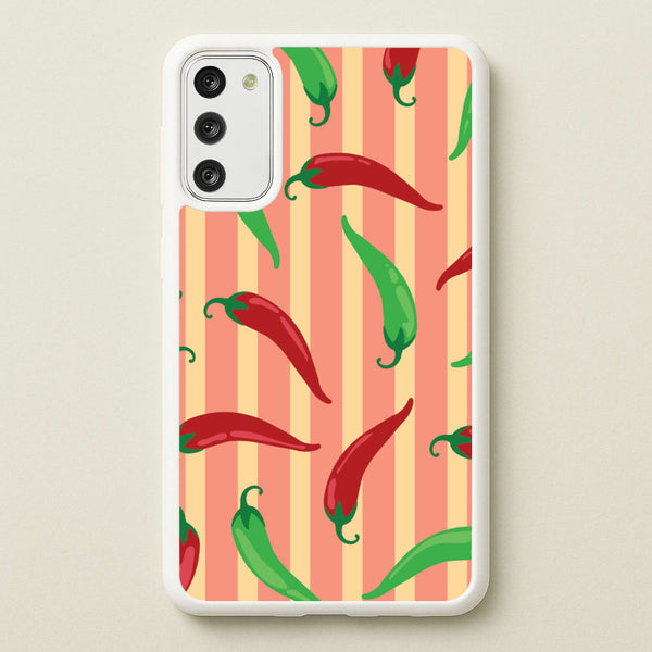 Chilis With Stripes Pattern  - Food Patterns Phone Case for Galaxy S20