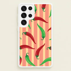 Chilis With Stripes Pattern  - Food Patterns Phone Case for Galaxy S23 Ultra