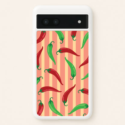 Chilis With Stripes Pattern  - Food Patterns Phone Case for Google Pixel 7a