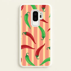 Chilis With Stripes Pattern  - Food Patterns Phone Case for Galaxy S9 Plus